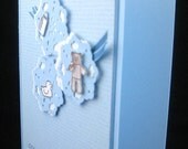 Welcome Baby Boy Handmade Card  Sweet Doilies