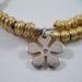 Mixed Metal 2 Strand Diamond Flower Bracelet