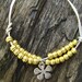 Mixed Metal 2 Strand Diamond Flower Bracelet