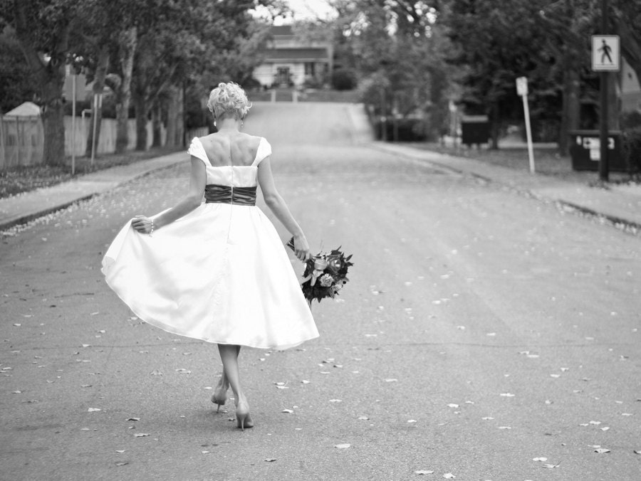 Charlotte- Custom Silk Tea-Length Wedding Dress