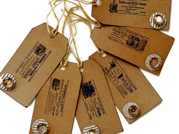 Gift Tags Set of 6 Vintage Advertisements