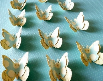 One Dozen Double Winged Decorative Butterflies/ Scripted Beauty