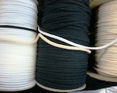 45 yards 1/4" width ( 6 mm )  black , white, and natural cotton cord
