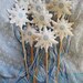 Magic snowflake play wand, wool stuffed, wool felt on wooden wand