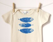 Blue Feathers - Organic American Apparel Onesie