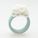El Medano - Porcelain Ring - Turquoise and White - Custom Ring- Free Gift Wrapping