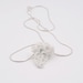 Cosumel - Ceramic Pendant With Flower Decoration -  White and Turquoise - Sterling Silver- Free Gift Wrapping