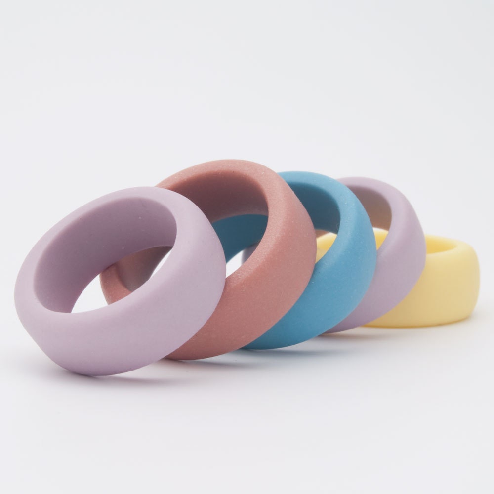 Guerrero Porcelain Ring Band in Sky Blue, Turquoise, White, Gray , Purple, Coral Brown and Yellow- Free Gift Wrapping