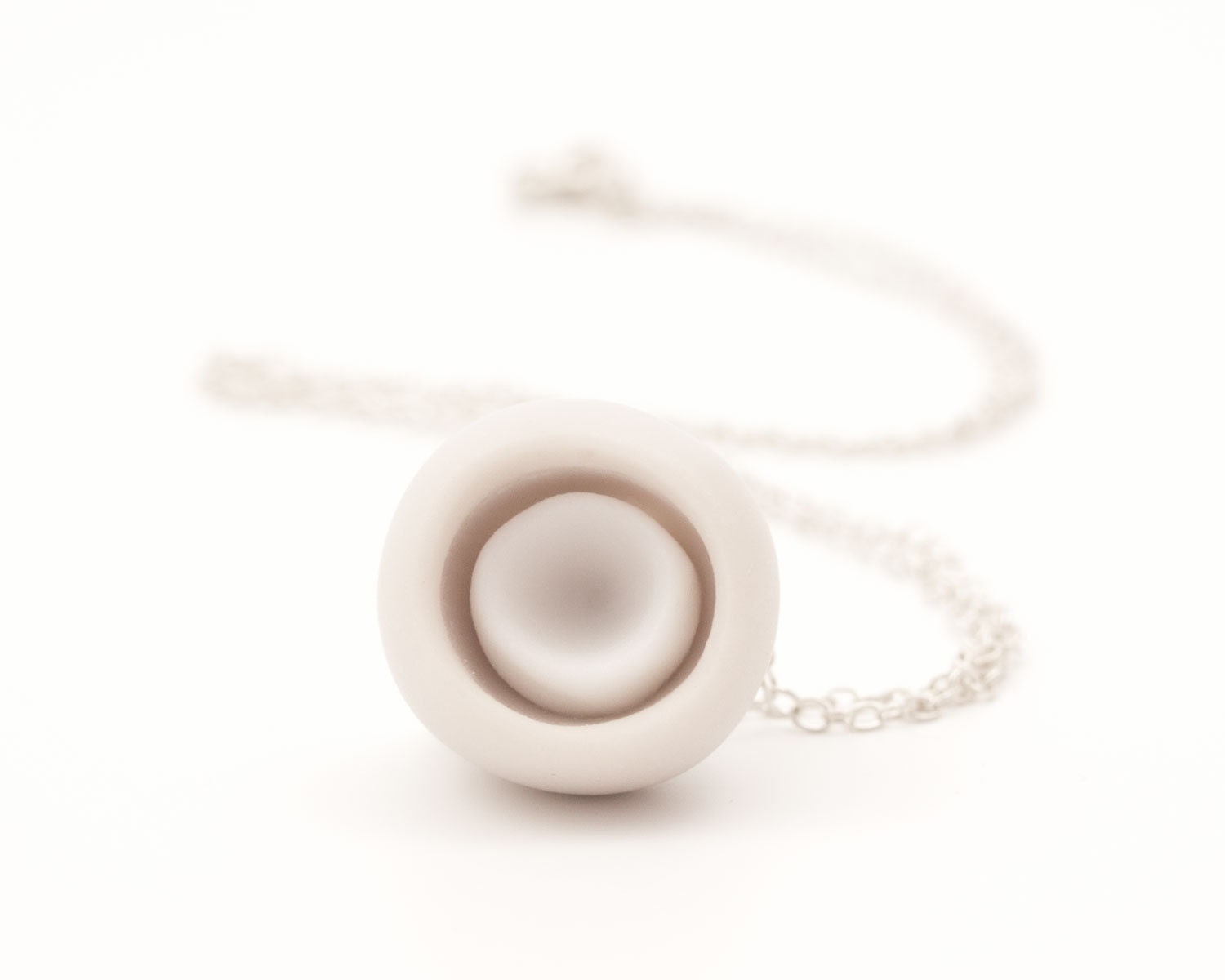 Alicante Porcelain Pendant, Ecru and White- Free Gift Wrapping