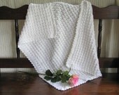 Soft and Snuggly Hand Crocheted Baby Blanket - White
