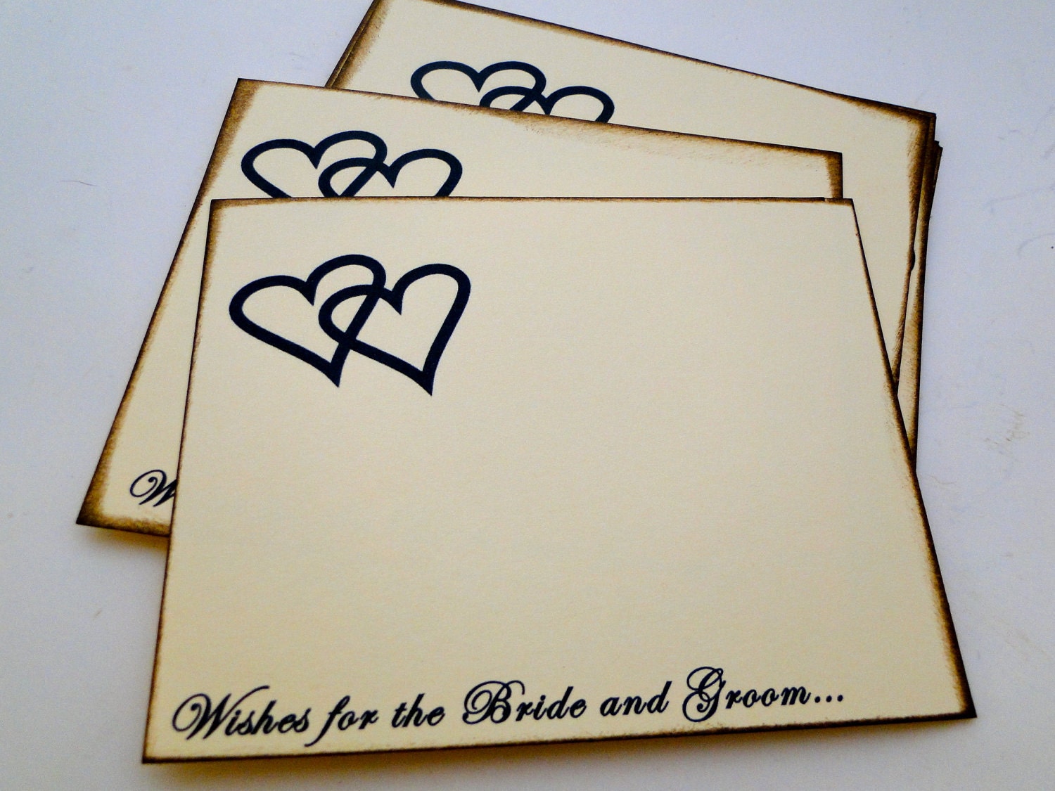 Wedding Guest Book Alternative Cards - Set of 50 - Interlocking Hearts