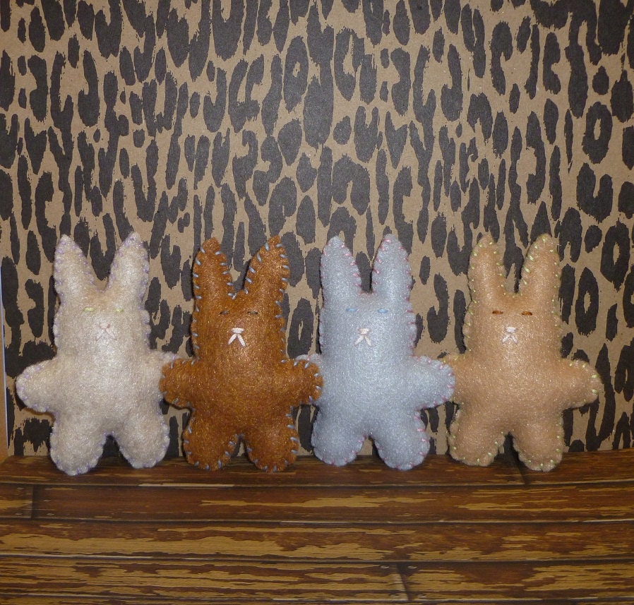 Custom orders available woodland bunny rabbits plush small stuffed animals for toddler children toys baby nursery room decor