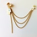 Hamsa Gold Chain Ear Cuff