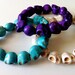 Goth Howlite Skull Bracelets- 3 pack