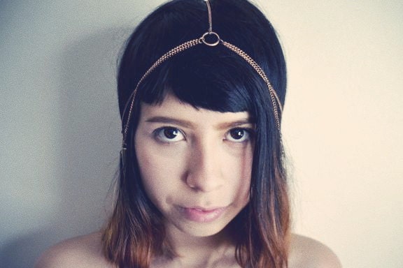 Spiked Headpiece, Chainmaile, Headchain, Boho Jewelry, Body Jewelry