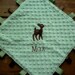Personalized baby blanket minky- sage green and brown baby deer- lovey blanket matches Willow Organic