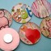 Cat Magnets - One Inch Round Domed Glass - Set of Six
