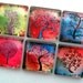 Magnets - Fantasy Trees - Set of Six 1 Inch Glass Magnets