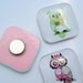 Owl Magnets - Pink and Green - Set of 3 One Inch Glass Magnets