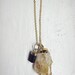 black tourmaline raw citrine crystal point gold dipped pendants necklace