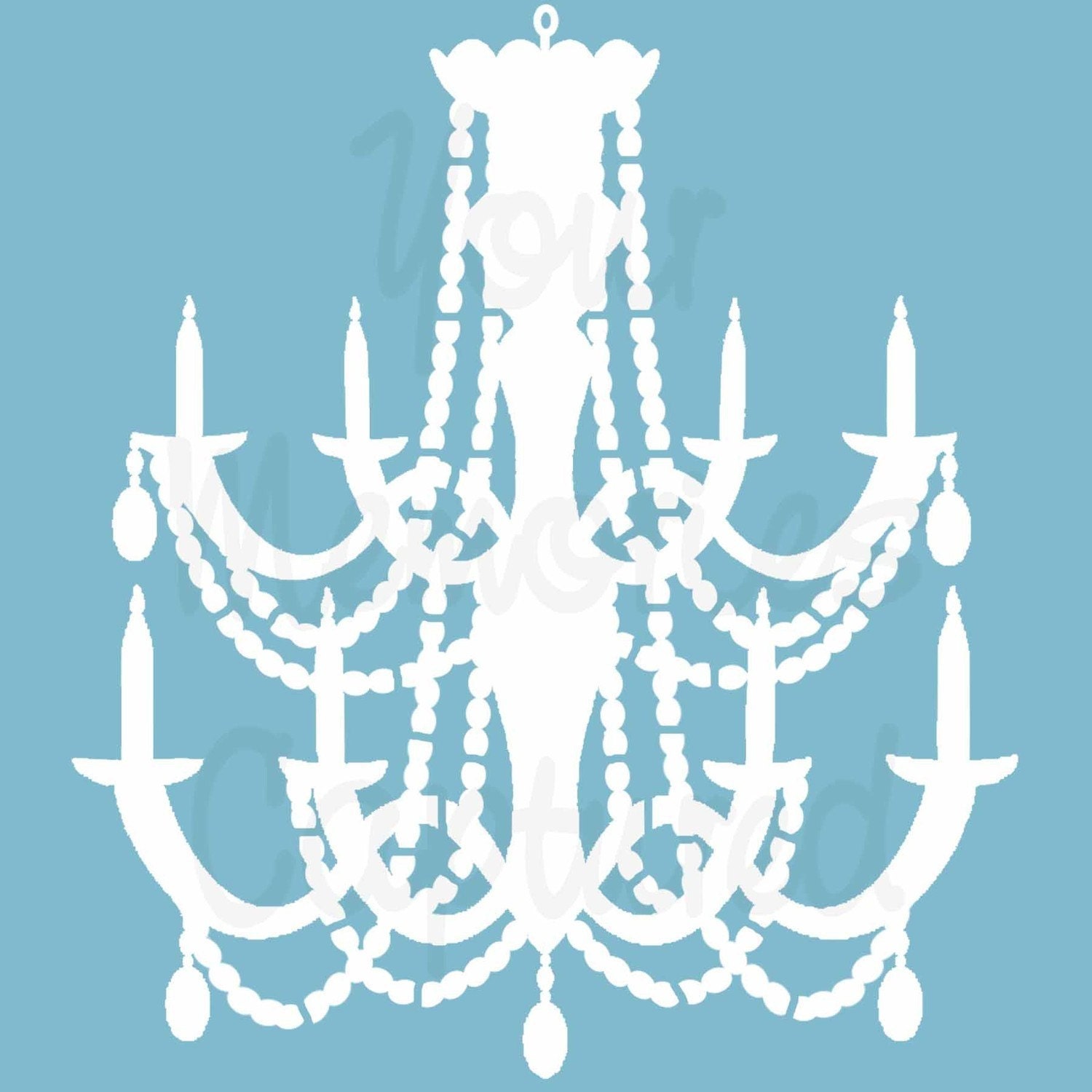Chandelier Reusable Stencil - for fabric, wood, paper, canvas, walls - 5x6
