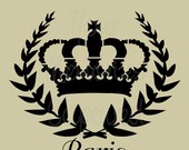 Paris Crown Shabby Chic Reusable Stencil - for fabric, wood, paper, canvas, walls, burlap - 6.5x5.5