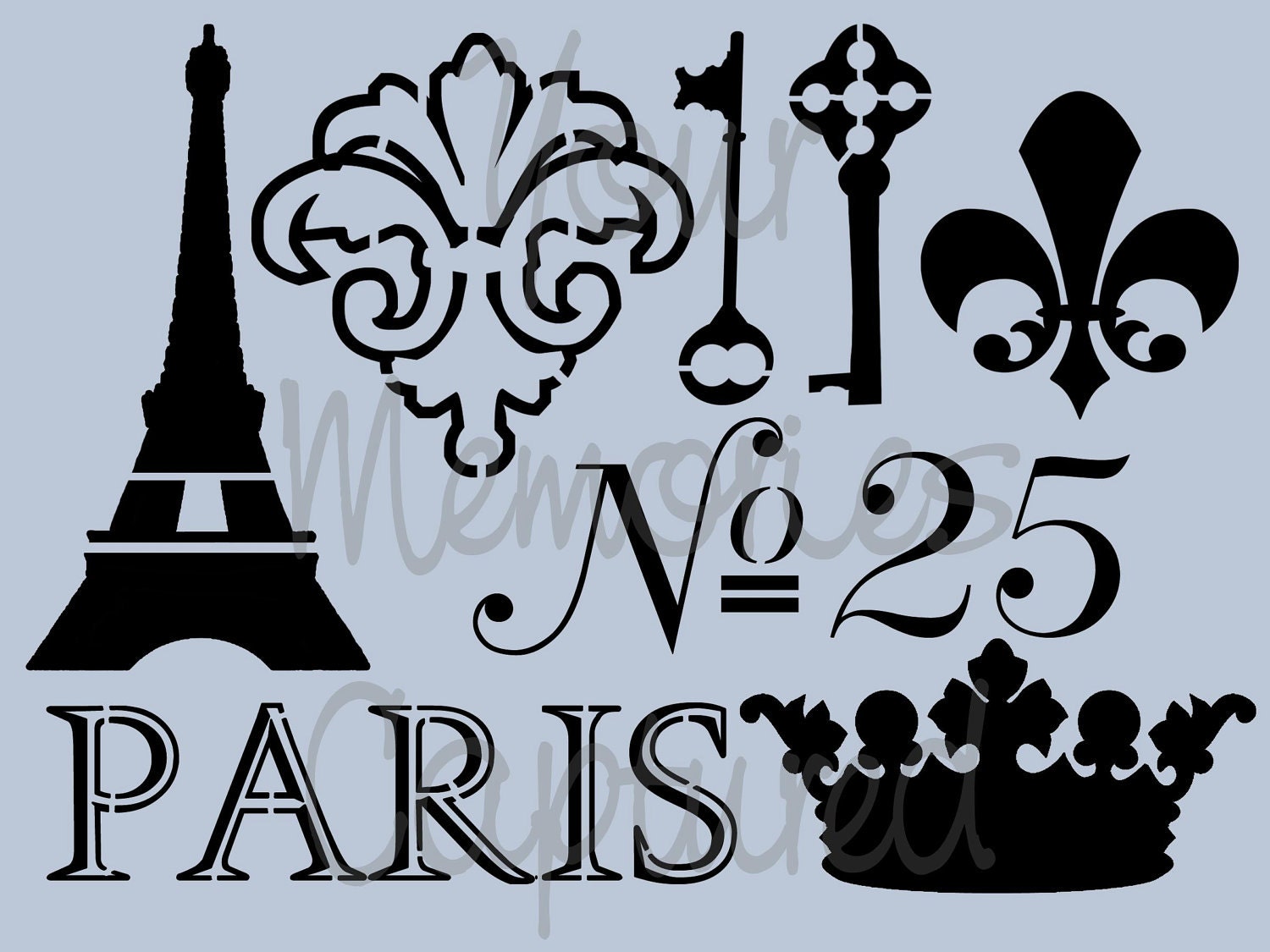 Vive la France Reusable Stencil - for fabric, wood, paper, canvas, walls - 9x6.25