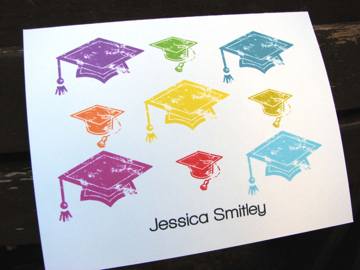 Colorful Graduation Personalized Notecards