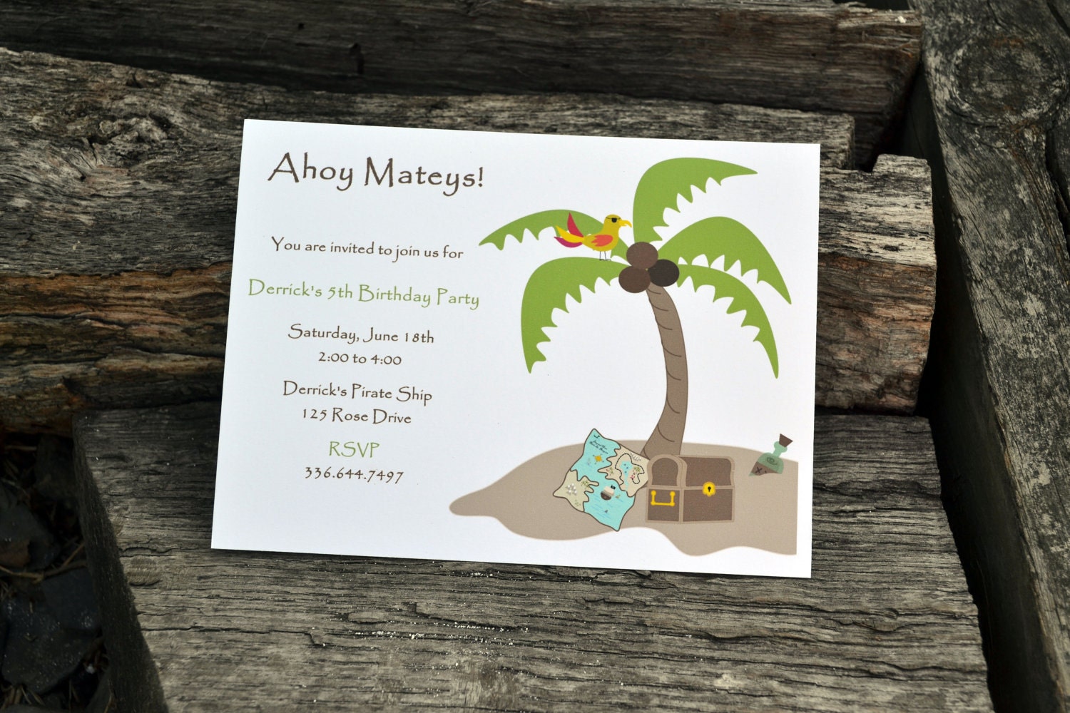 Pirate Birthday Party Invitation Personalized