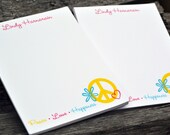 Personalized Notepads Set of 2 Peace and Love Design