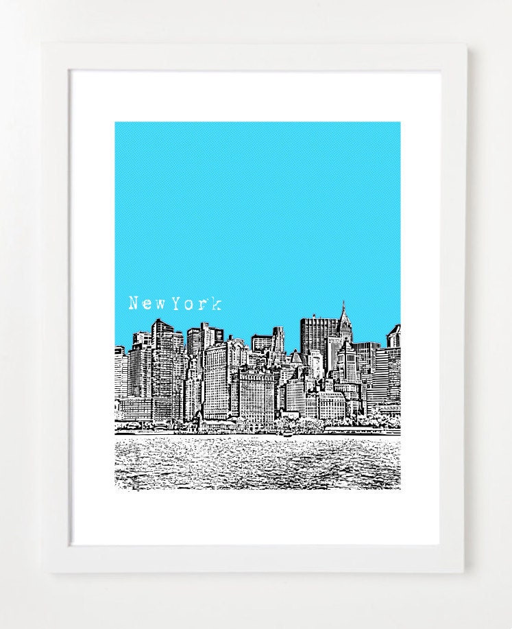 New York City Skyline Poster City Skyline Art Print - New York Skyline