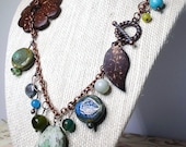 Botanika Necklace--Rough Gemstone, Coconut Shell, Mixed Beads, Matching Earrings Available