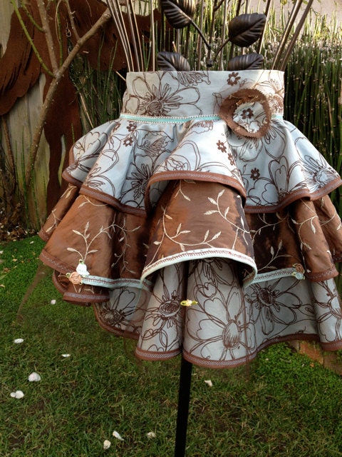 Cocoa Blue Couture Artistic Sassy Apron by Trish Vernazza Featured in Apronology Magazine
