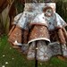 Cocoa Blue Couture Artistic Sassy Apron by Trish Vernazza Featured in Apronology Magazine