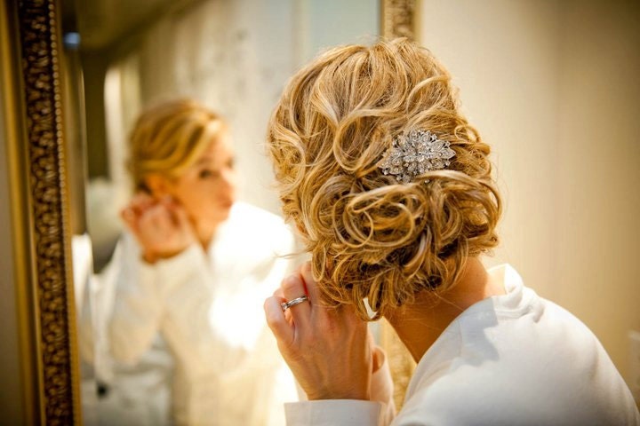 Rhinestone Bridal Hair Brooch Comb - Bal Due on Order for Bo for our Hannah Couture Wedding Hair Comb