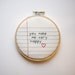 Notebook Paper Cross Stitch Wall Hanging Art Love Heart Hoop - You Make Me Very Happy