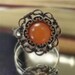 Sun and Moon Ring Orange Harvest Moon Adjustable