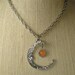 Crescent Moon Necklace Moon Pendant Long Chain Necklace Celestial Jewelry - Triple Goddess