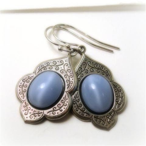 Blue Moonstone Earrings Moonstone Jewelry Silver Filigree Jewelry Ear Rings Sister, Mother, Wife, Daughter