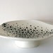 Large Footed Stoneware Platter with a Constellation of Black and White Dots / Starry Night Sky Cosmology / "ORION NEBULA 1"