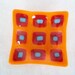 Tangerine, Red and Turquoise Fused Glass Dish/Soap Dish