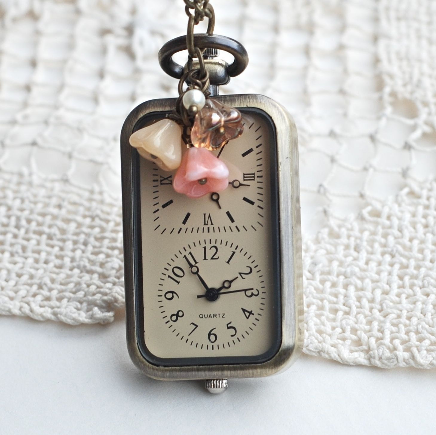 Pocket Watch Necklace Double Time