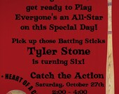 Baseball Digital Birthday Invitation
