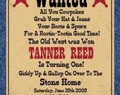 Western Cowboy Digital Birthday Invitation