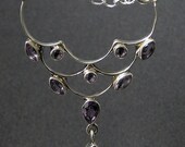 Amethyst Semiprecious Sterling Silver Purple Violet Jewelry Handmade Necklace
