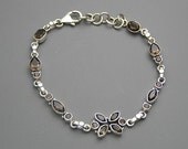 Kim Smoky Quartz Sterling Silver Bridal Bridesmaid Wedding Gift Handmade Earthy Brown Bracelet
