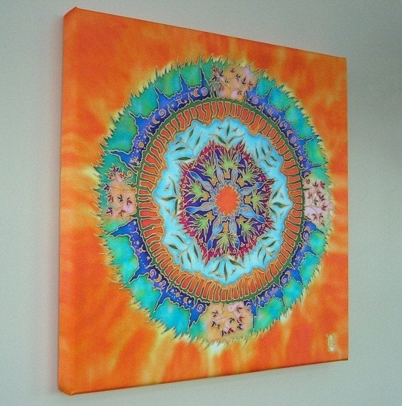 Expressing the Inner Self, Stretched Silk, Mandala Picture, Hand Embellished