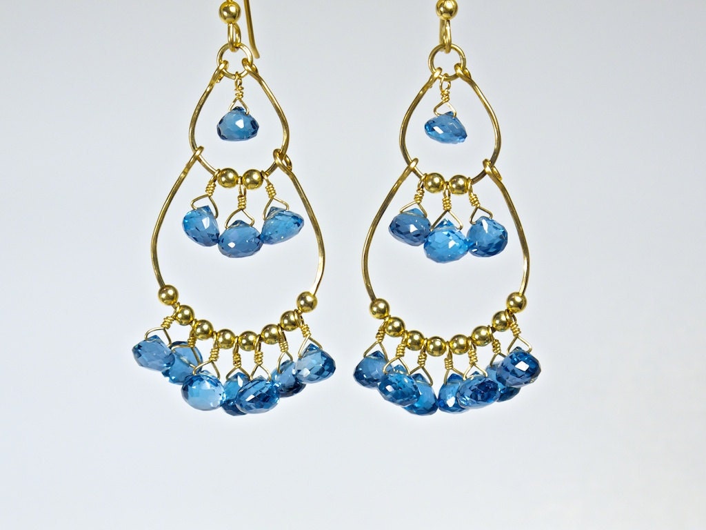 London Blue Topaz Chandelier Earrings