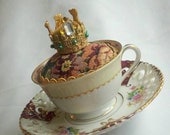 Teacup Pincushion Fit for a Queen, Great Gift for Mom