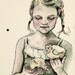 A BIRD IN THE HAND -- signed (8x10) Print of an Original Ink and Acrylic Painting -- PalePreoccupation